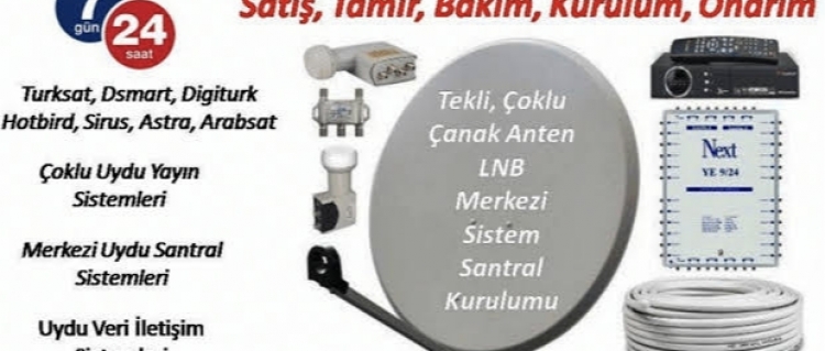 Tv kurulumu,çanak anten montajı,merkezi sistem arızaları ve bakımı